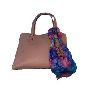 Kate Spade Naomi Leather Medium Satchel Handbag W Tassel Charm, Dusty peony Pink